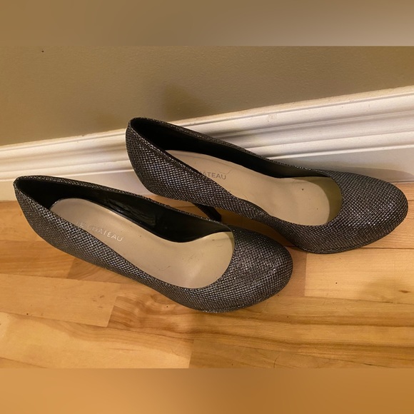 Le Chateau High Heels Shoes Sparkly Silver Women 9 - Picture 2 of 3